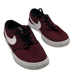 Nike Kids SB Portmore II Ultralight Burgundy Black Sneakers Size 3.5 Youth
